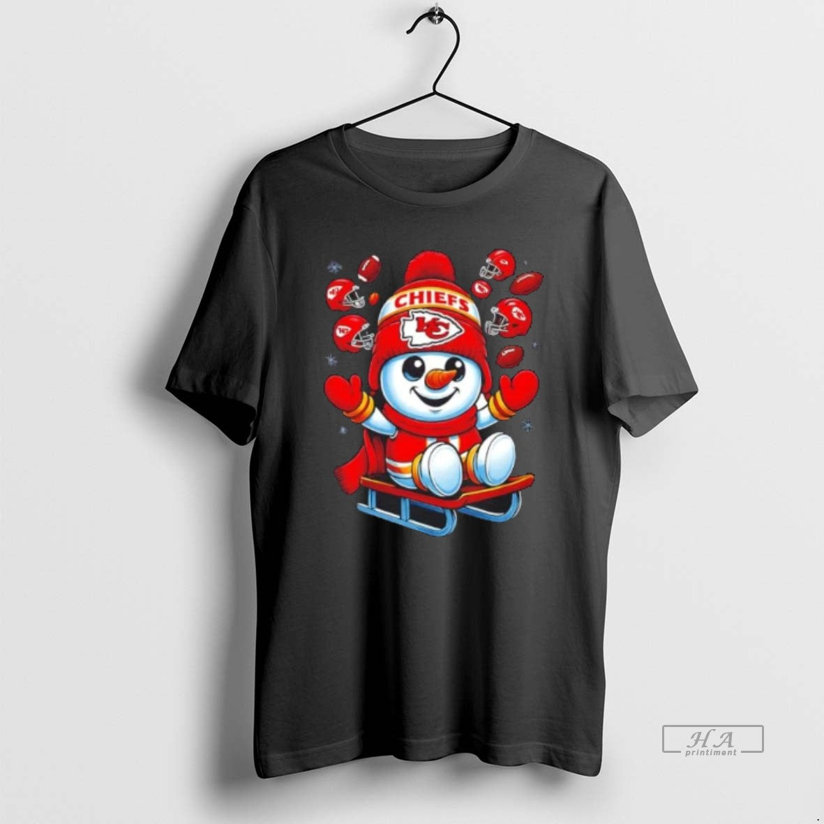 Official Snowman X Kansas City Chiefs Football Merry Christmas
