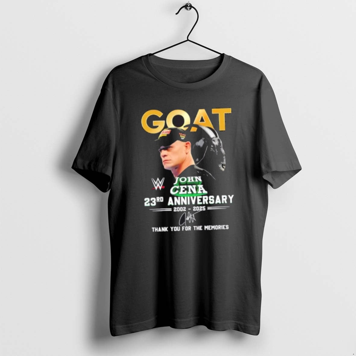 Official The Goat John Cena 23rd Anniversary 2002 2025 Thank You For The Memories Signature