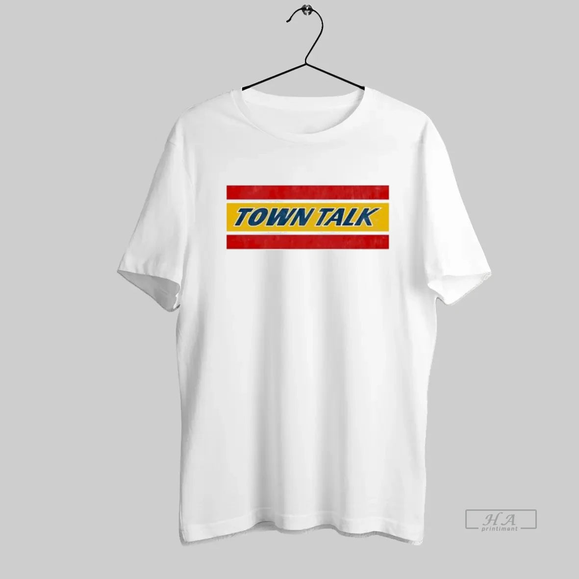 Official Town Talk Red And Yellow Striped Logo