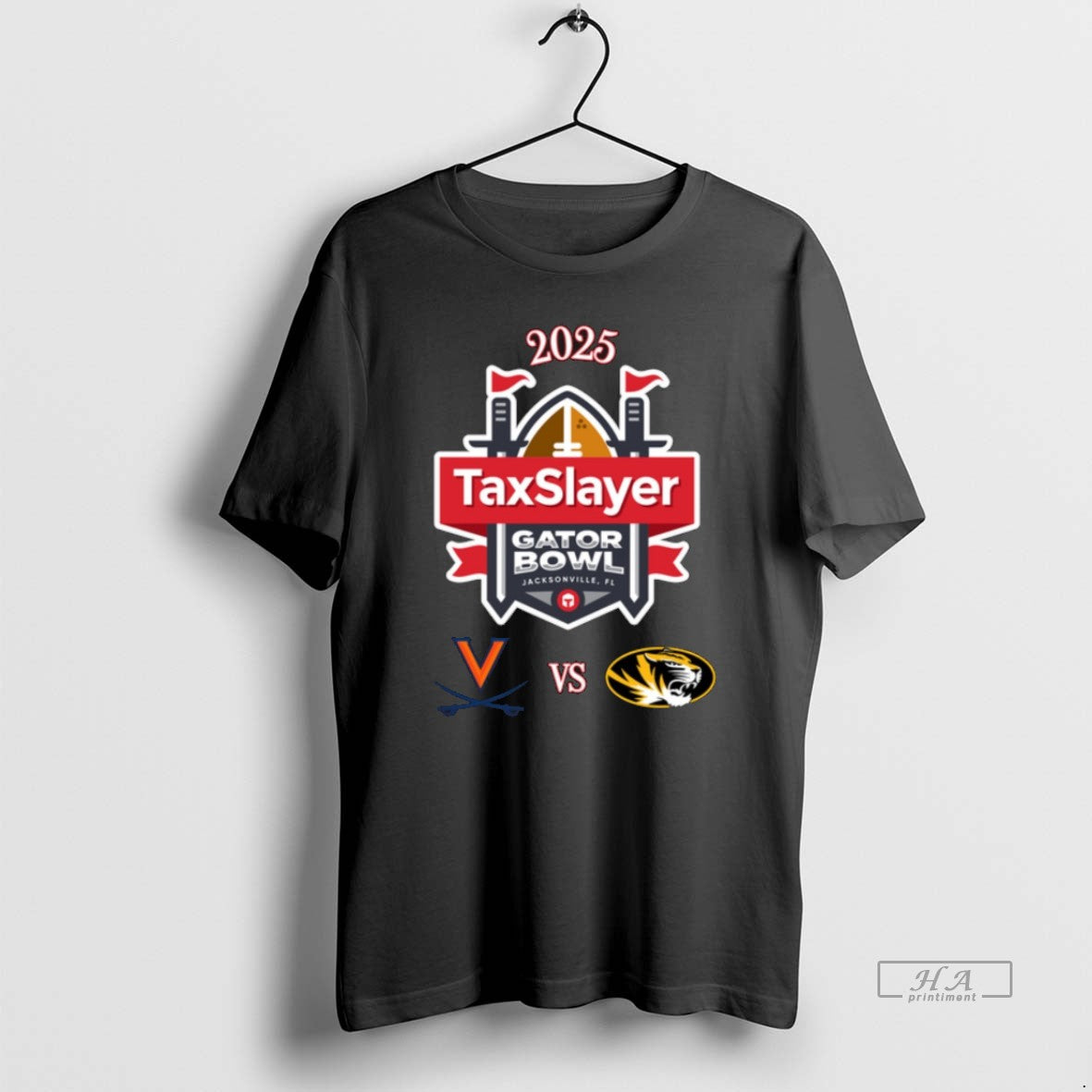 Official Virginia Cavaliers Vs Missouri Tigers 2025 Taxslayer Gator Bowl Match Up Logos