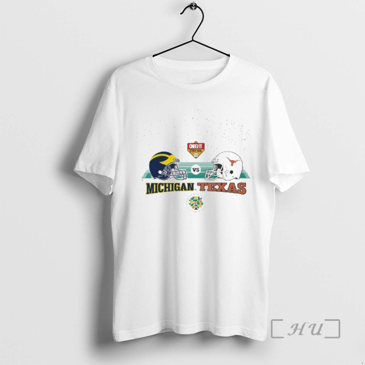 Officials 2025 Cheez It Citrus Bowl 2 Team Michigan Vs Texas Helmets Premium T Shirts