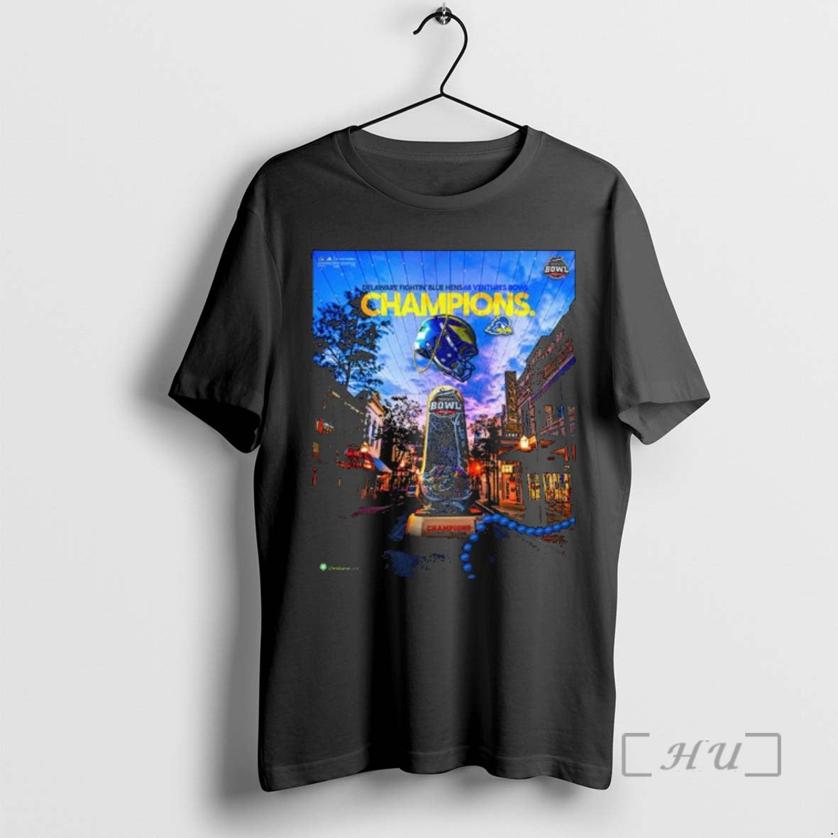 Officials Delaware Fightin Blue Hens Football Are 68 Ventures Bowl 2025 Champions Premium T Shirts