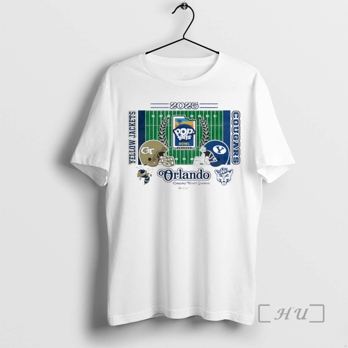 Officials Georgia Tech Yellow Jackets Vs Byu Cougars 2025 Pop Tarts Bowl Helmet Circle Premium