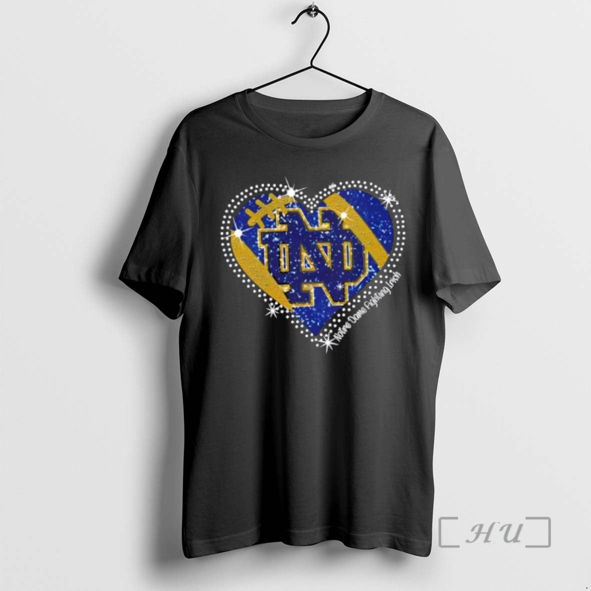 Officials Glitter Heart Notre Dame Fighting Irish Football Logo