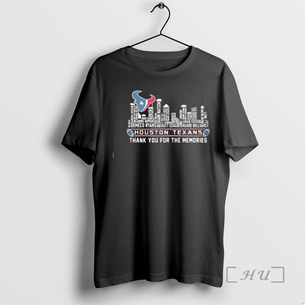 Officials Houston Texans Football Thank You For The Memories Name Players Shape Skyline City Premium