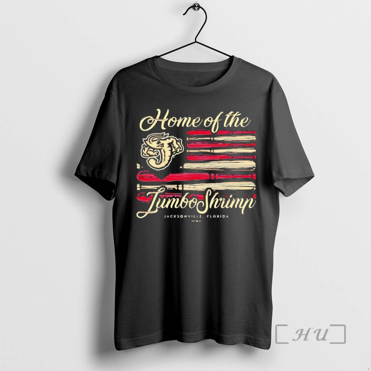 Officials Jacksonville Jumbo Shrimp Home Of The Jumbo Shrimp Bat Flag Premium T Shirts Sweater