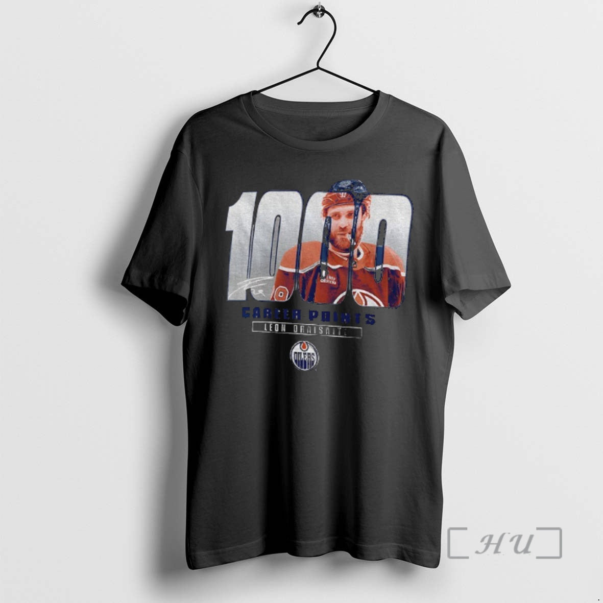 Officials Leon Draisaitl Edmonton Oilers Nhl Hockey 1000 Career Points Signature Vintage Premium T Shirts