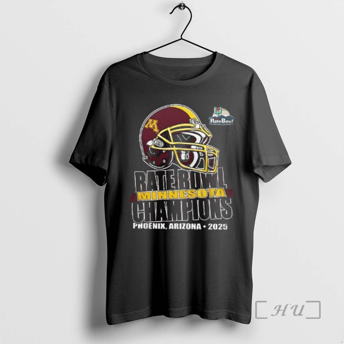 Officials Minnesota Golden Gophers Rate Bowl Helmet Logo Double Sided Graphic Premium T Shirts Sweater