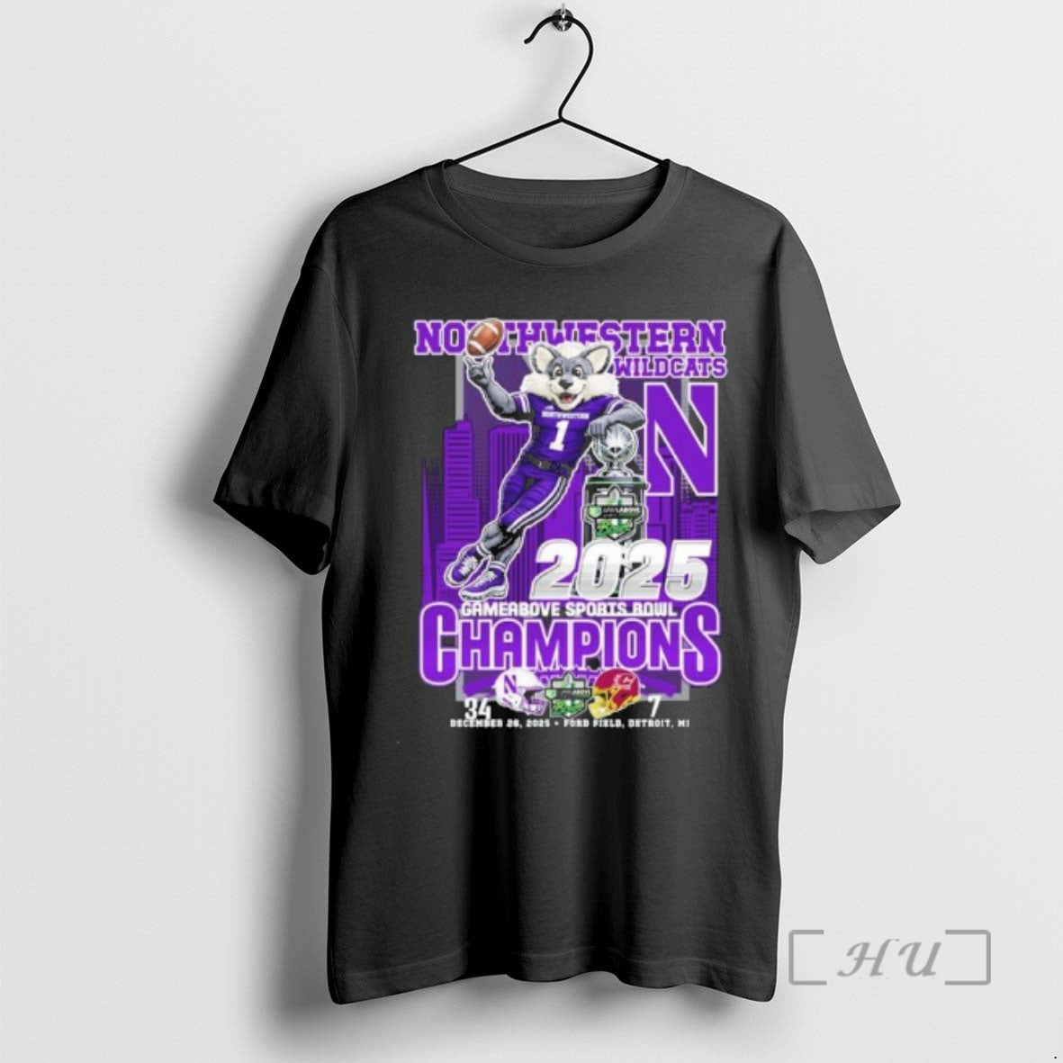 Officials Northwestern Wildcats Mascot 2025 Gameabove Sports Bowl Champions