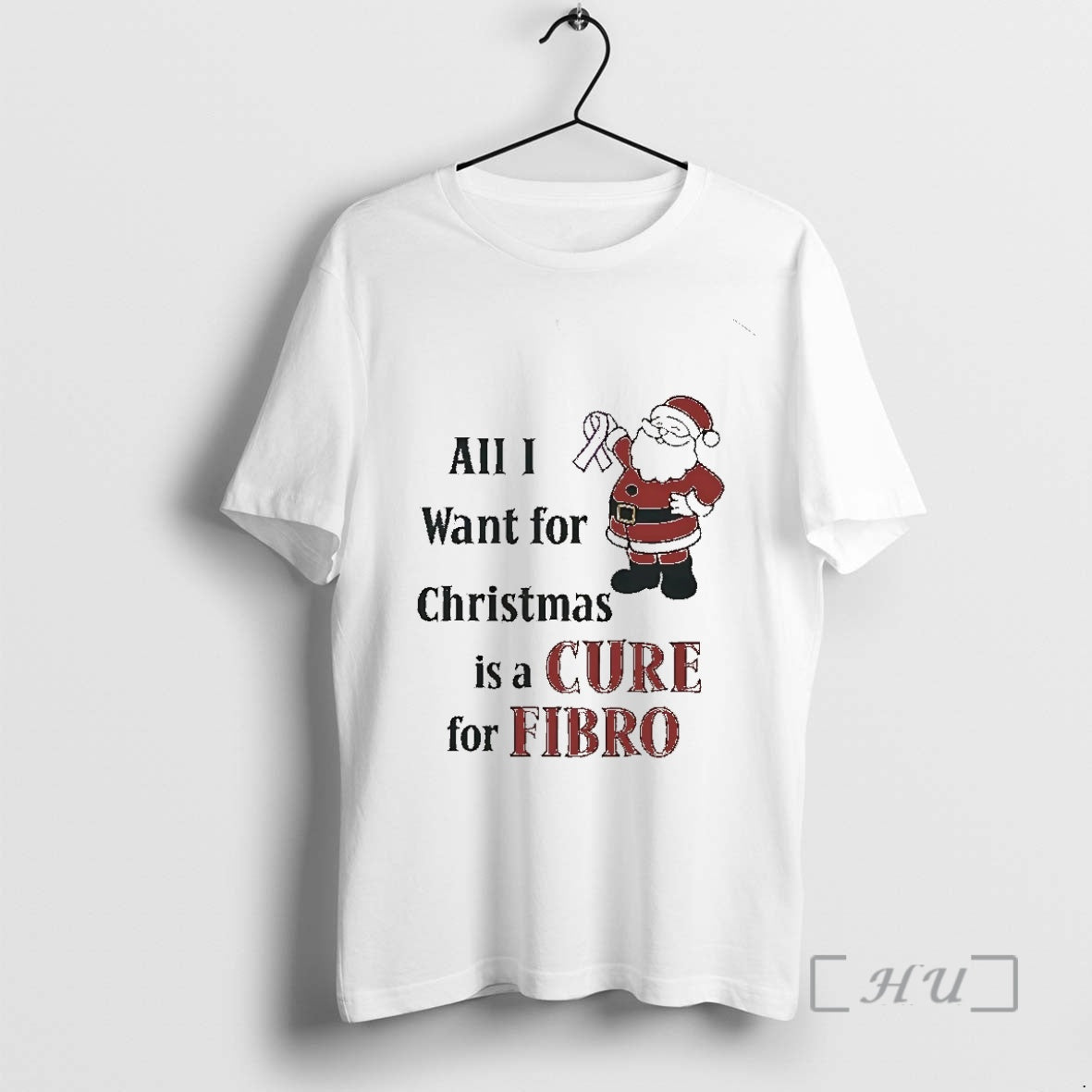 Officials Santa All I Want For Christmas Is A Cure For Fibro Premium T Shirts