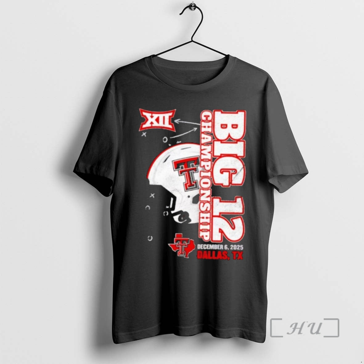 Officials Texas Tech Red Raiders 2025 Big 12 Championship Vertical Helmet Premium T Shirts Sweater