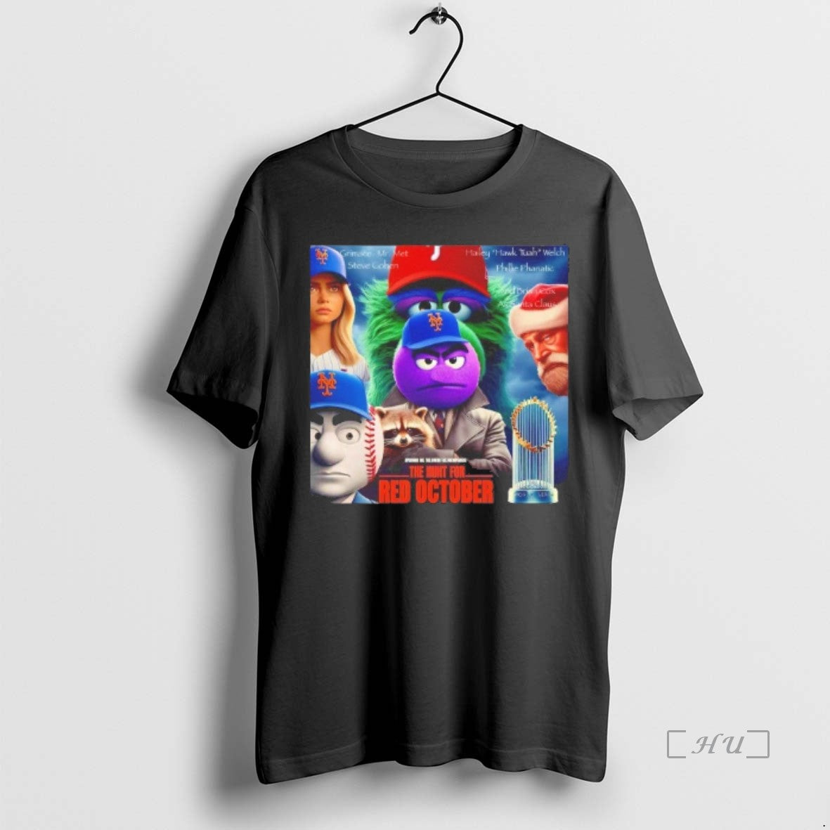 Officials The Hunt For Red October Ny Mr Mets Grimace And Santa Claus T Shirts