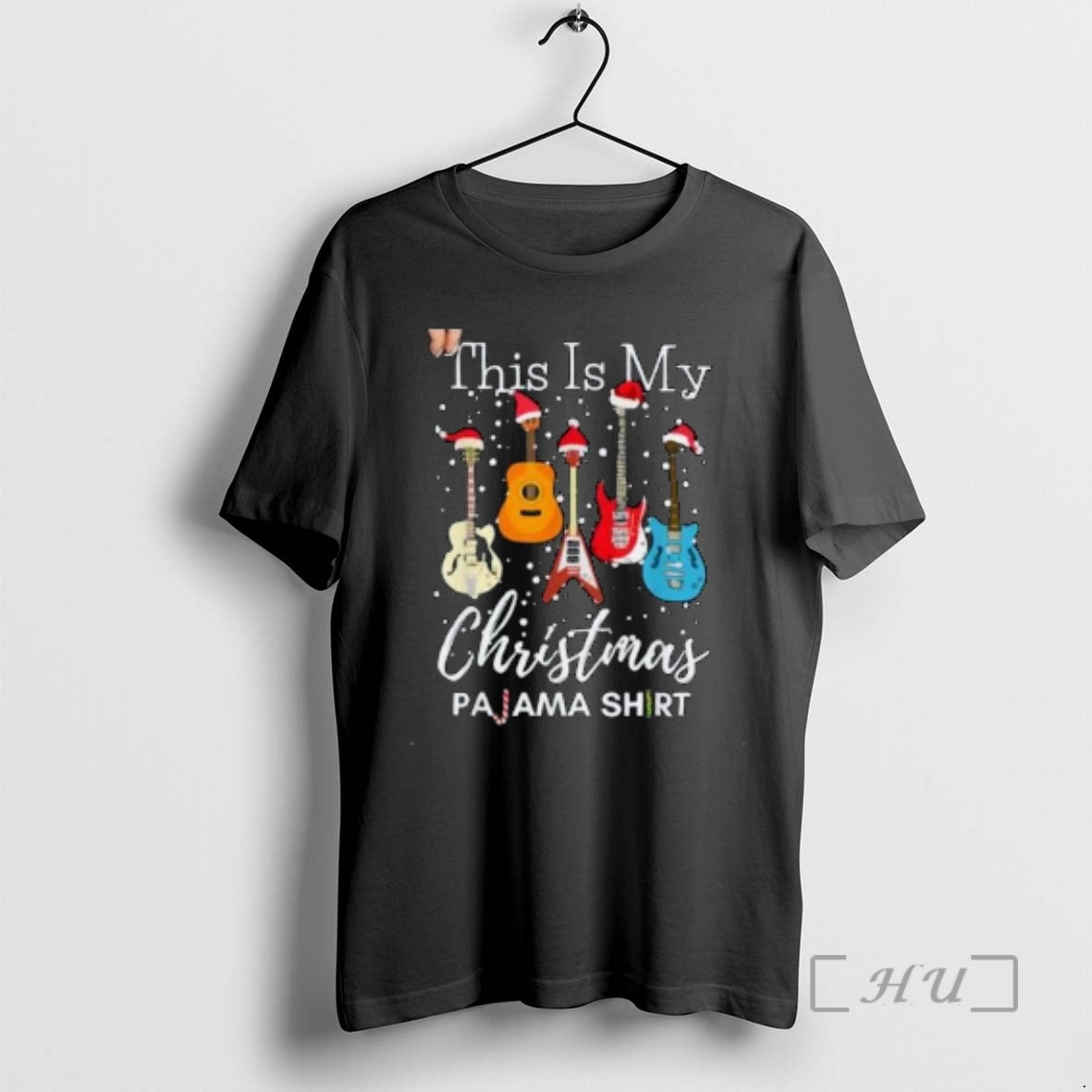 Officials This Is My Christmas Guitar Guitarist Music Lover Circle Black Premium T Shirts Sweater