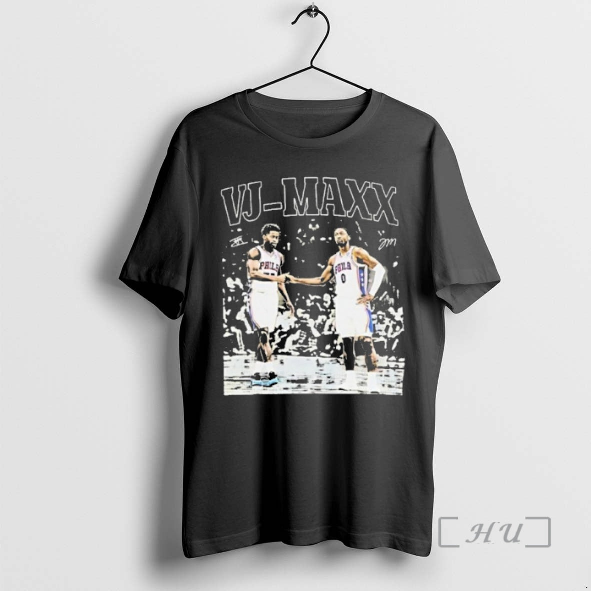 Officials V J Edgecombe And Tyrese Maxey Vj Maxx Philadelphia 76ers Signatures Premium T Shirts