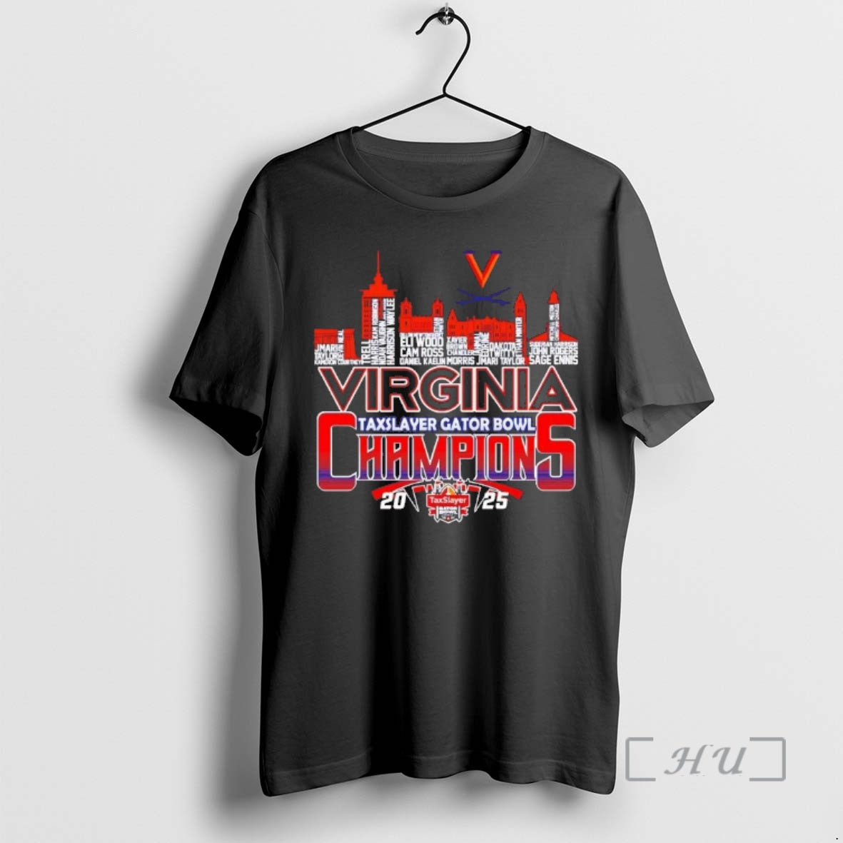 Officials Virginia Cavaliers 2025 Taxslayer Gator Bowl Champions Players Names Skyline Premium T Shirts Sweater