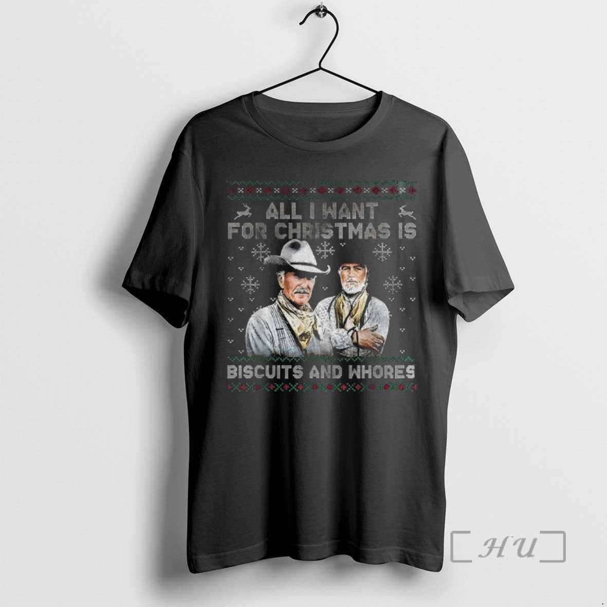 Officials Western Cowboy Biscuits And Whores All I Want For Christmas Premium T Shirts Sweater