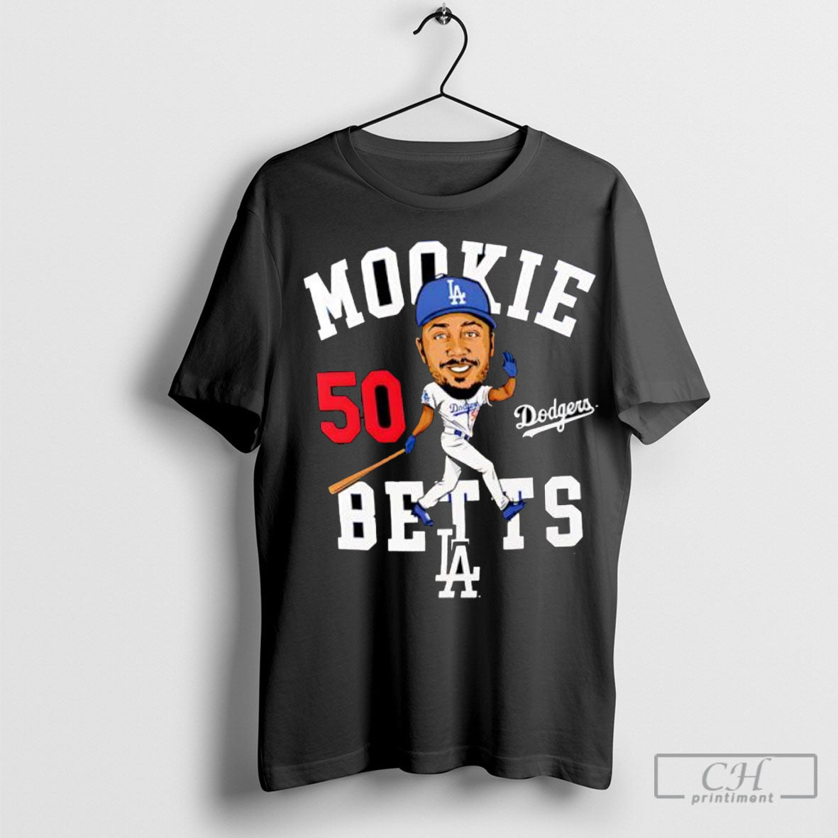 Offiical Mookie Betts Royal Los Angeles Dodgers Caricature Number 50 Shirts