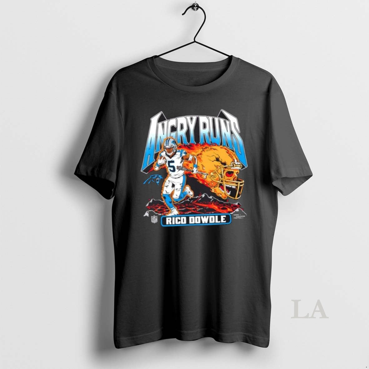 Original Carolina Panthers Rico Dowdle Angry Runs Player Graphic