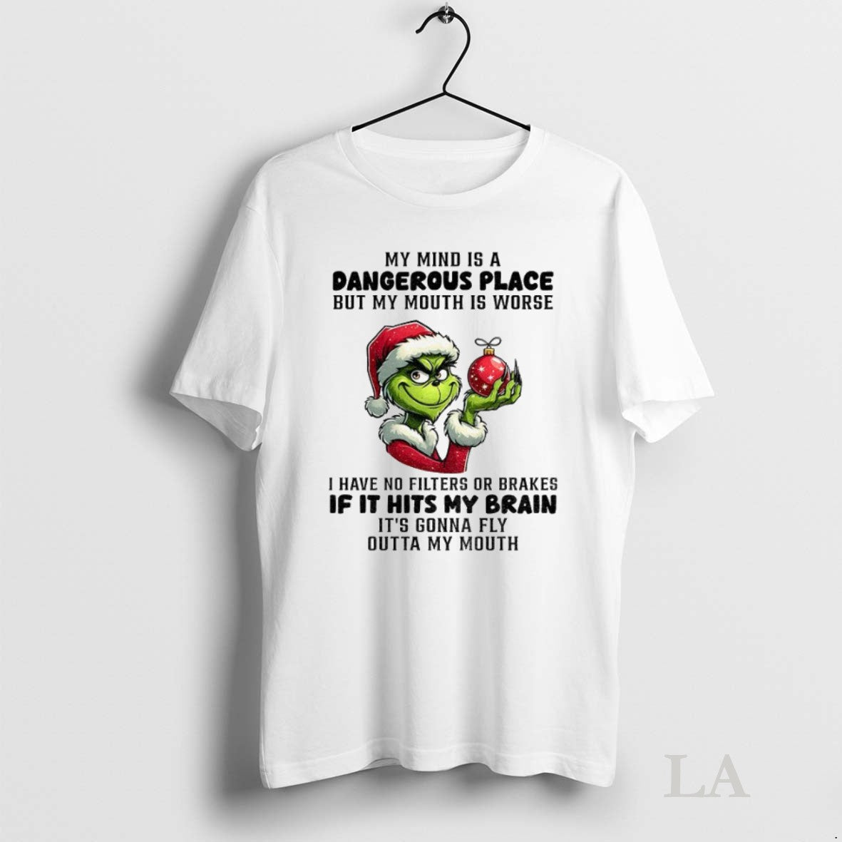 Original Grinch Santa Hat My Mind A Dangerous Place But My Mouth Is Worse