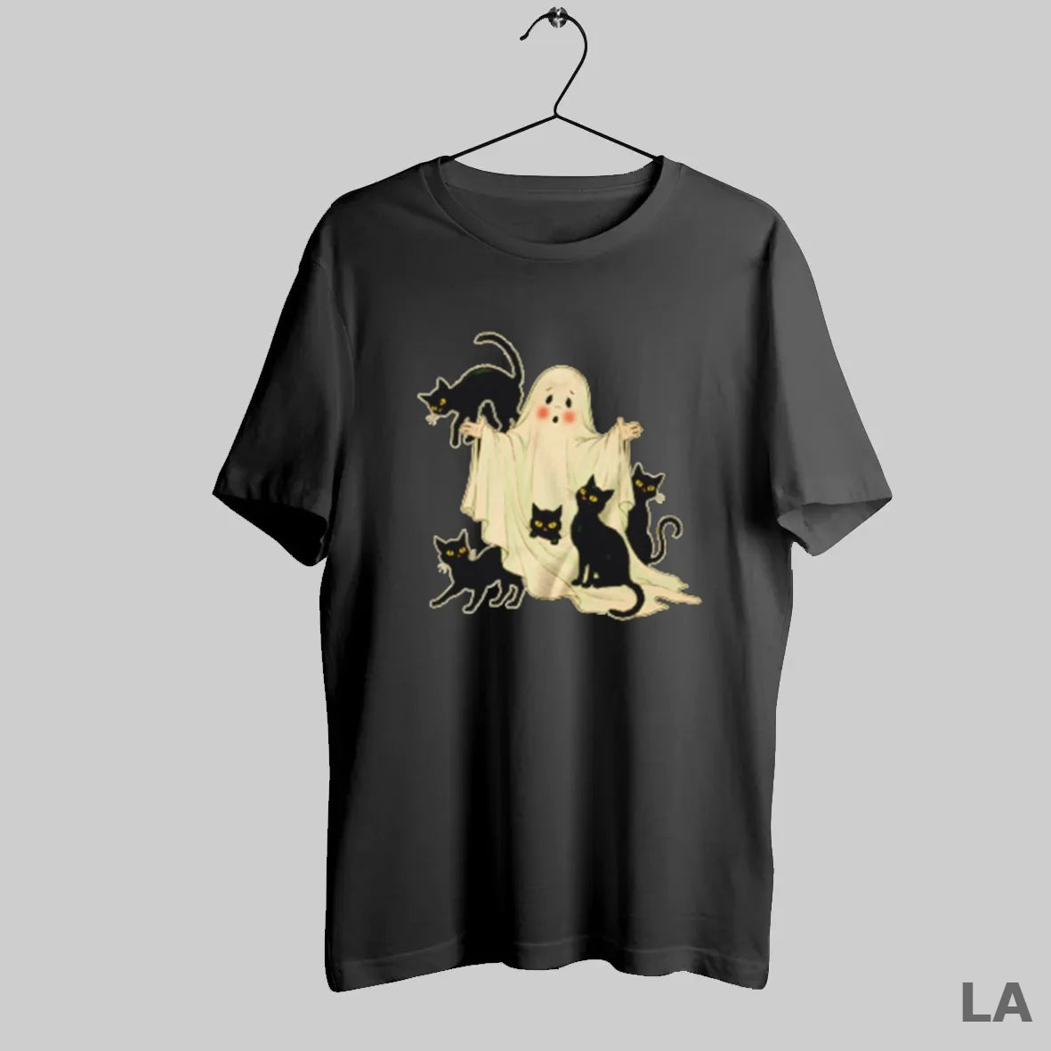 Original Halloween Ghost With Black Cats Vintage