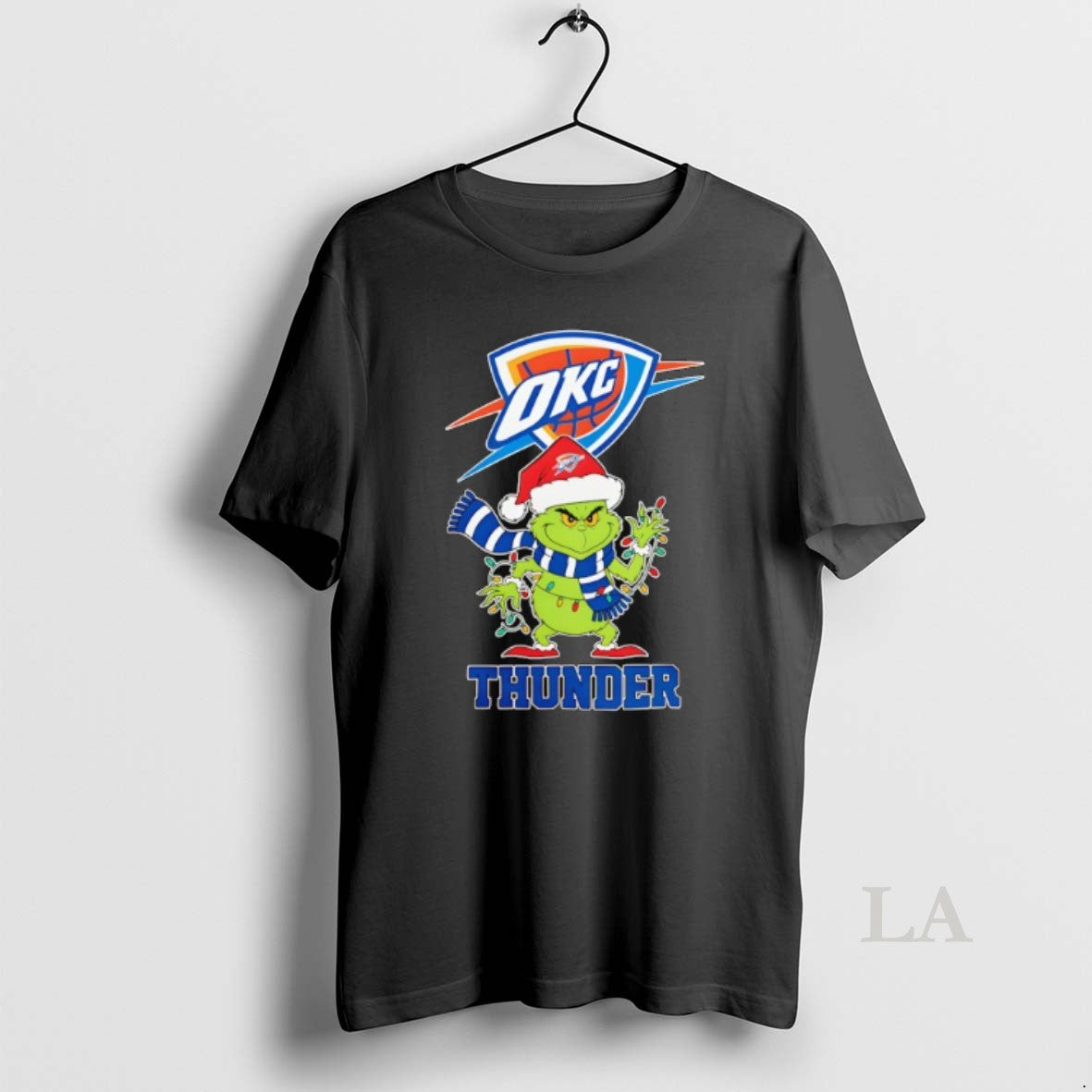 Original Oklahoma City Thunder Christmas Grinch Santa Hat Holiday