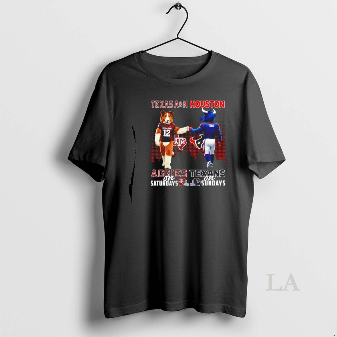 Original Texas Am Aggies On Saturdays Vs Houston Texans On Sundays Mascot Skyline