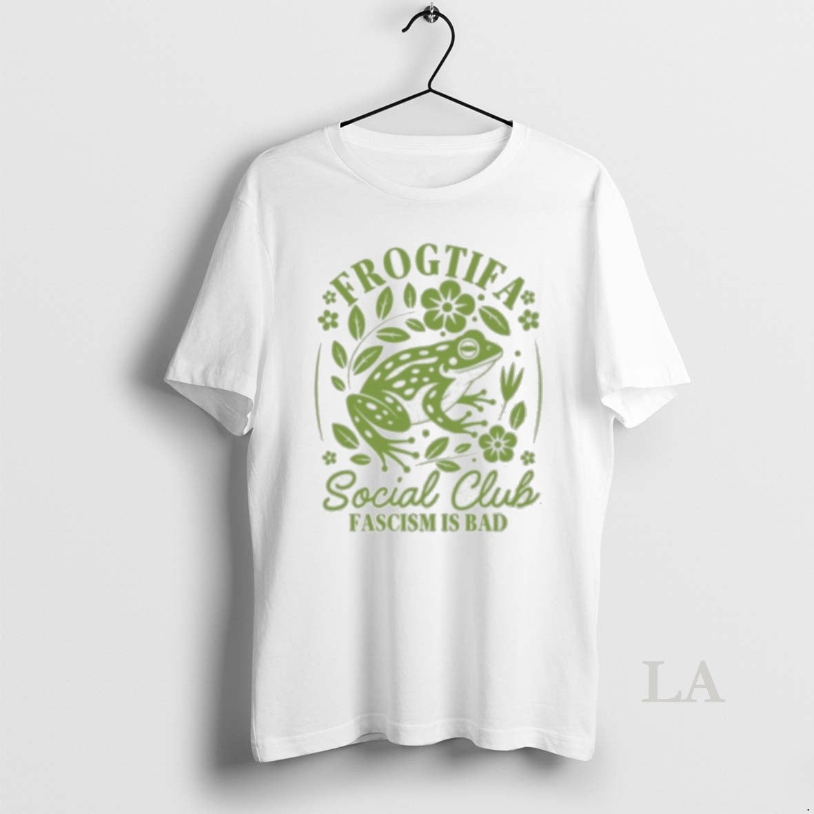 Original Frogtifa Social Club Fascism Is Bad Floral Frog Anti Ice