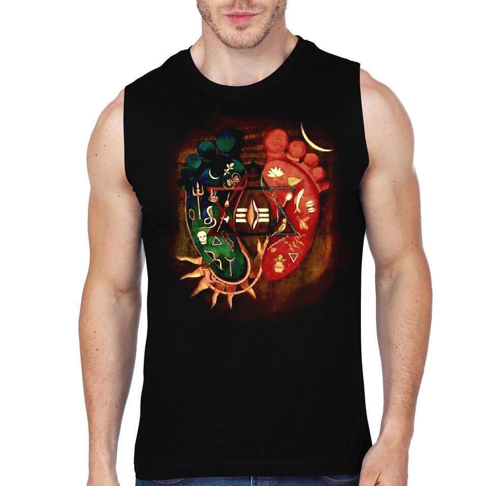 Padam Black Gym Sleeveless T-Shirt