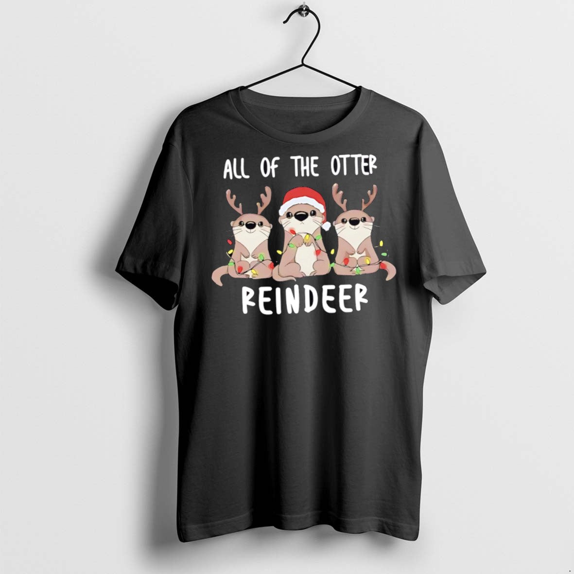 Premium All Of The Otter Reindeer Funny Christmas Animal T Shirts
