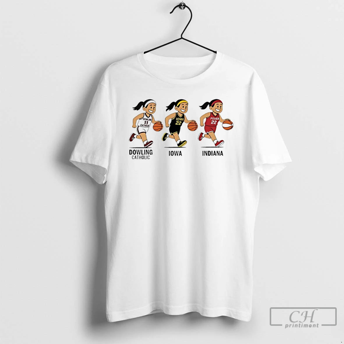 Premium Caitlin Clark Evolution Dowling Catholic Iowa Indiana Cartoon
