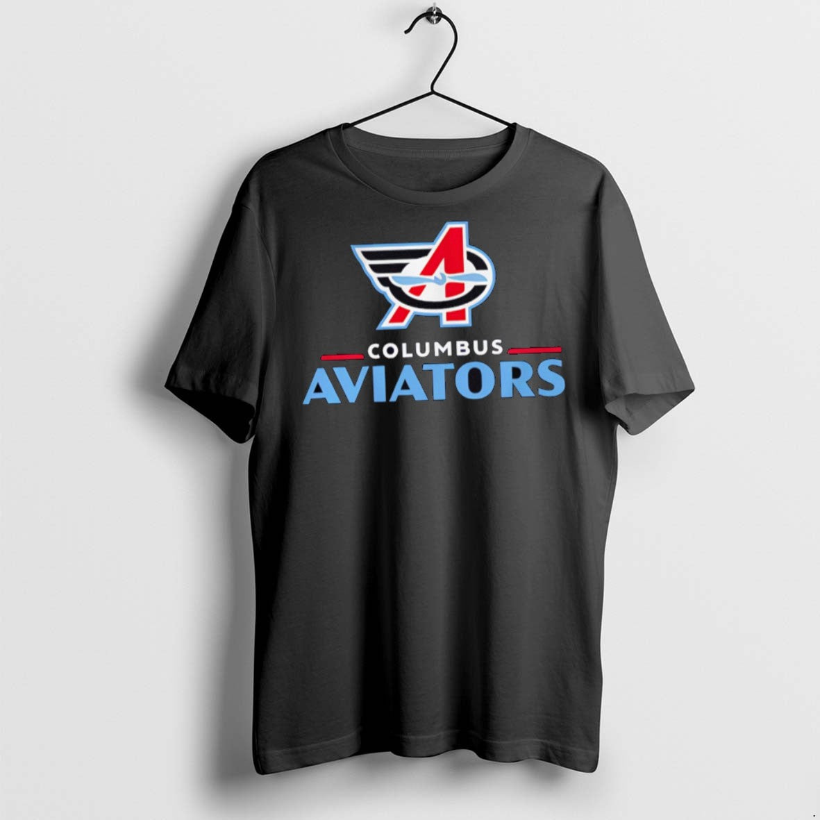 Premium Columbus Aviator Lockup Logo Style T Shirts