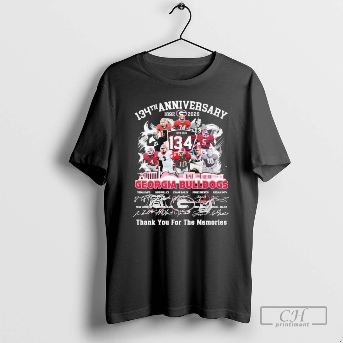 Premium Georgia Bulldogs 134th Anniversary 1892 2026 Thank You For The Memories Signatures Shirt Sweater