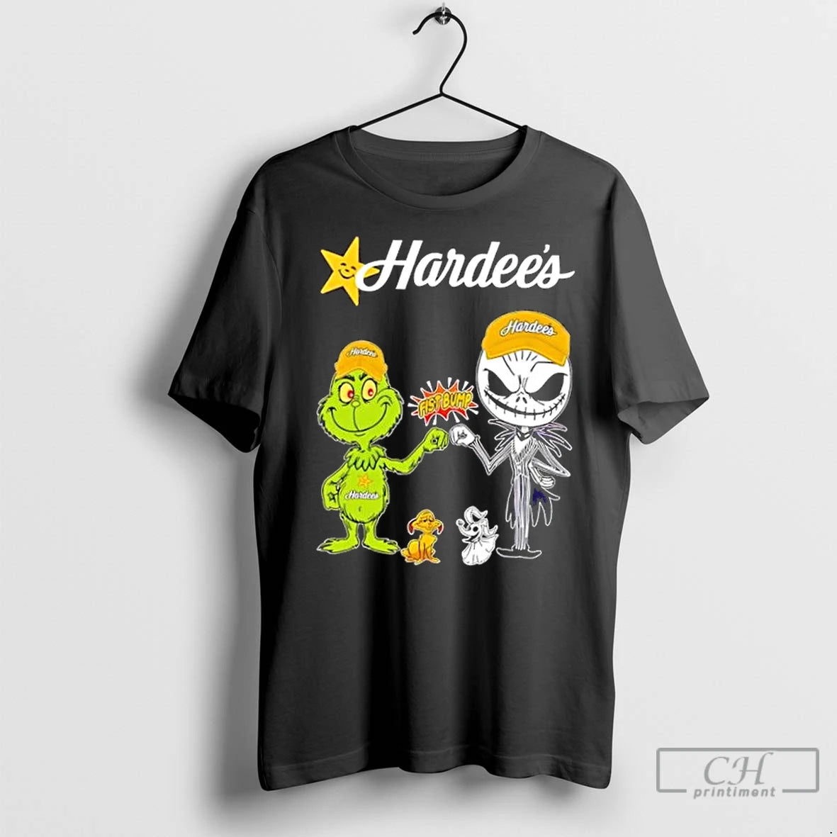 Premium Hardees X Grinch And Jack Skellington Fist Bump Uniwilling Friends