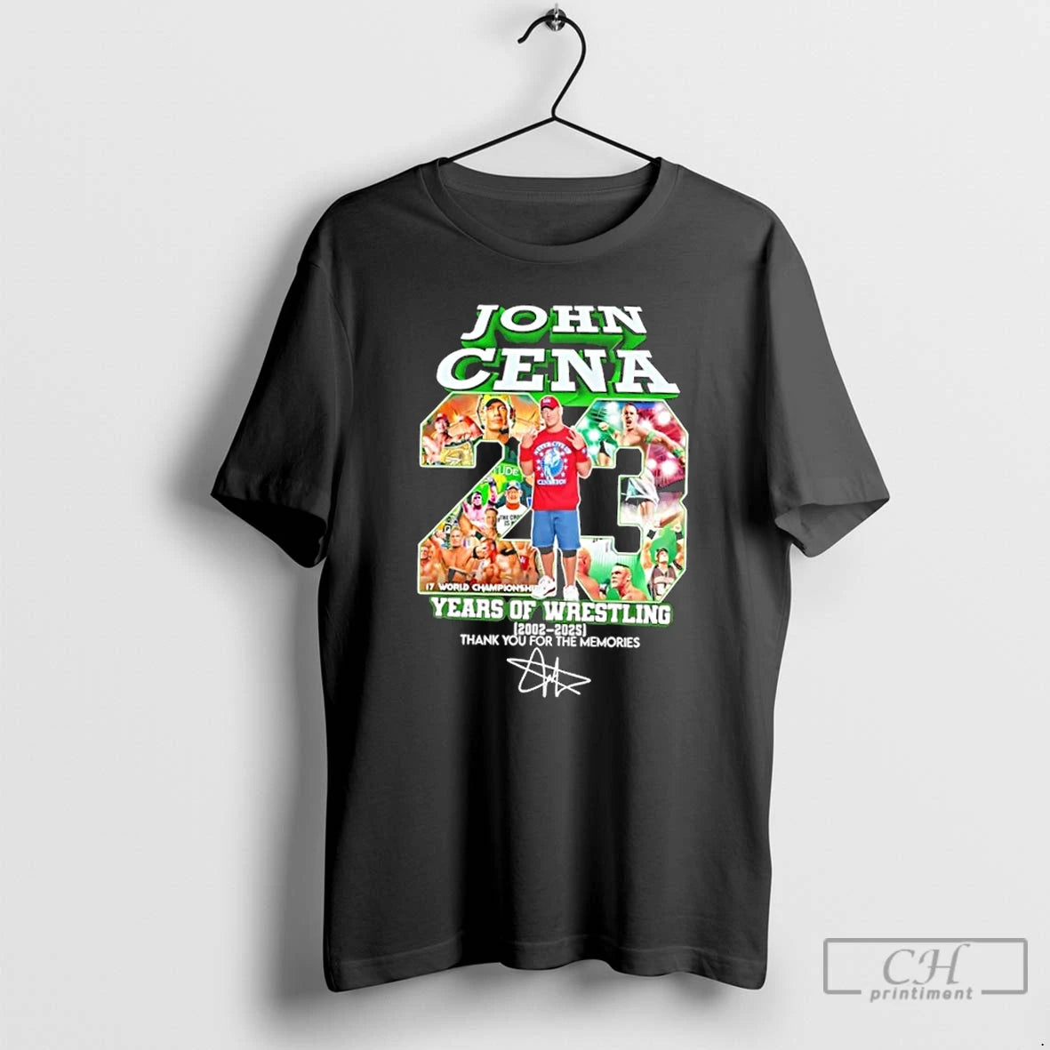 Premium John Cena 23 Years Of Wrestling 2002 2025 Thank You For The Memories Signature