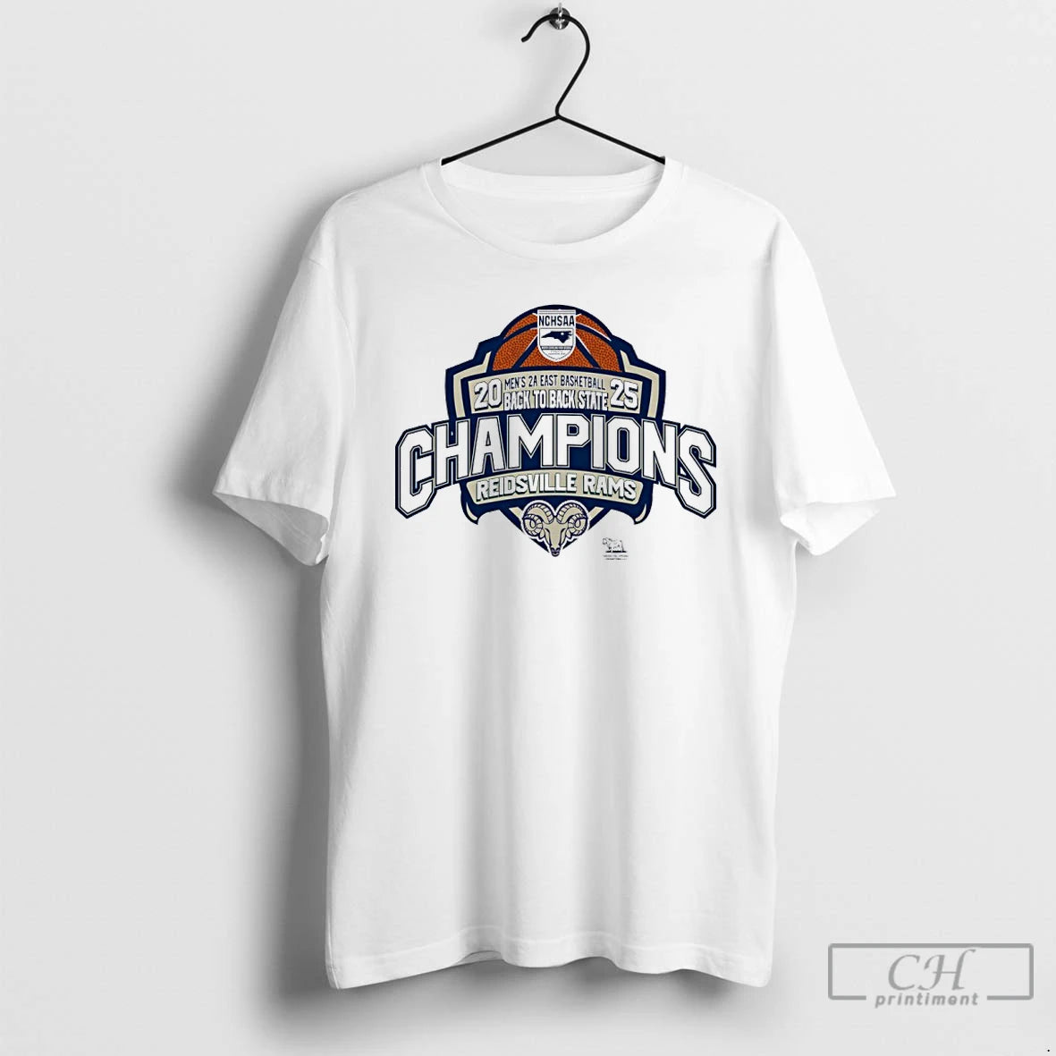Premium Reidsville Rams 2025 Mens 2a East Basketball Back To Back State Champions T Shirts
