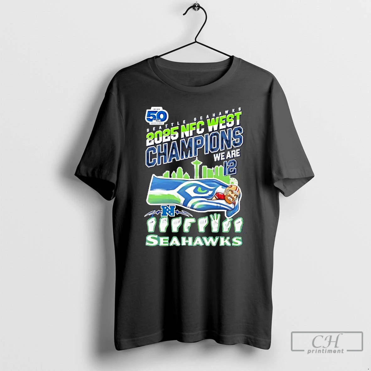Premium Seseattle Seahawks 2025 Nfc West Champions We Are 12