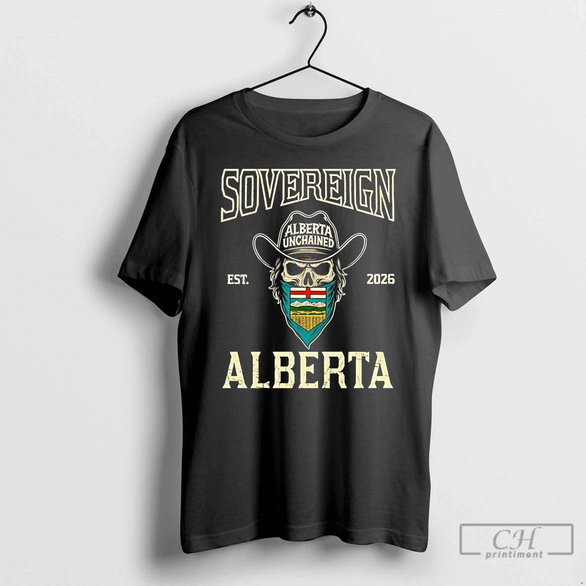 Premium Sovereign Skull Alberta Unchained Est 2026 T Shirts