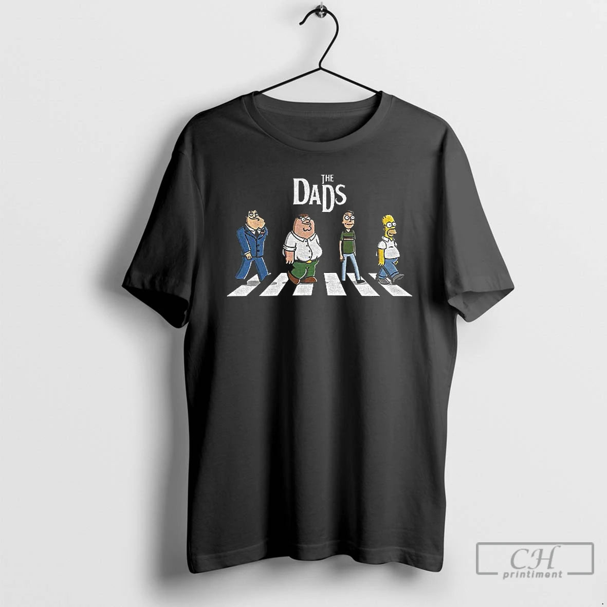 Premium The Dads Stan Smith Peter Griffin Jerry Smith Homer Abbey Road Cartoon T Shirts