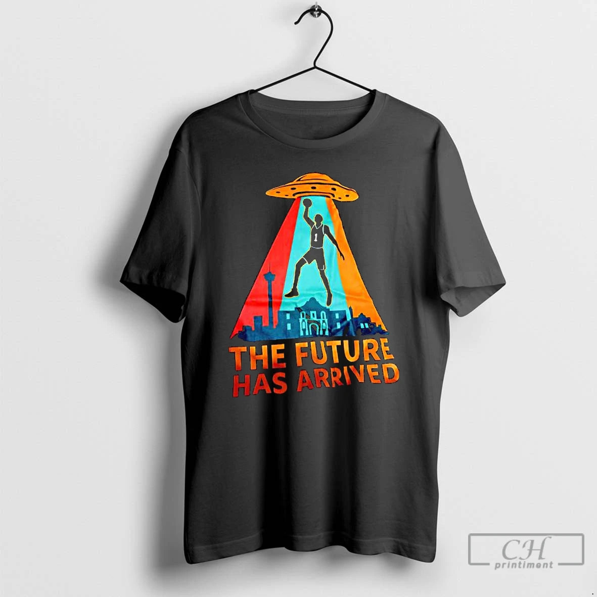 Premium The Future Has Arrived Ufo Over The San Antonio Skyline Graphic T Shirts Sweater