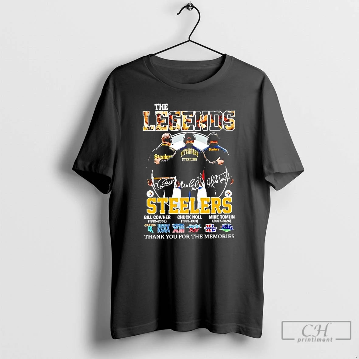 Premium The Legends Steelers Cowher Noll Tomlin Coach Thank You For The Memories T Shirts