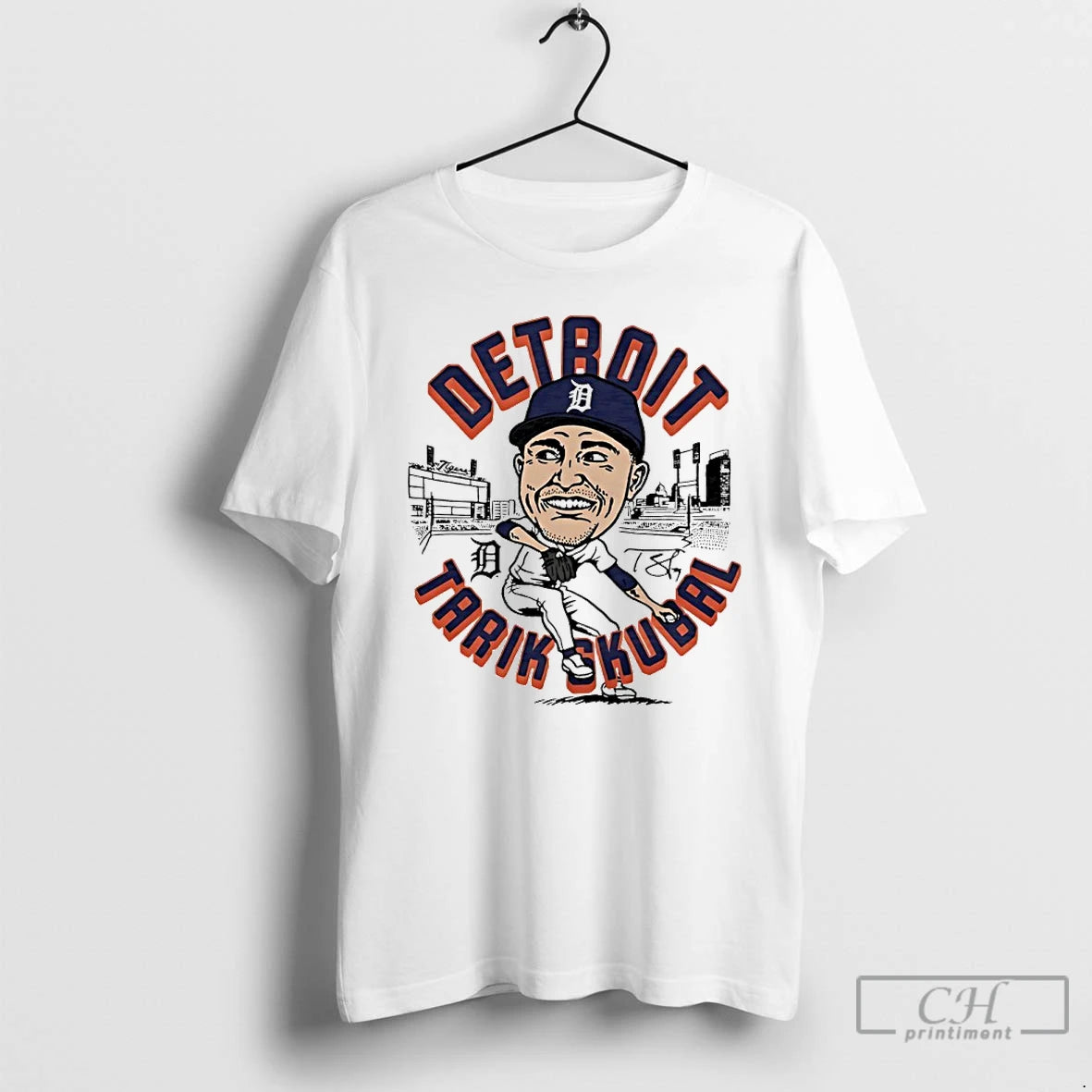 Tigers Tarik Skubal Player Signature Caricature