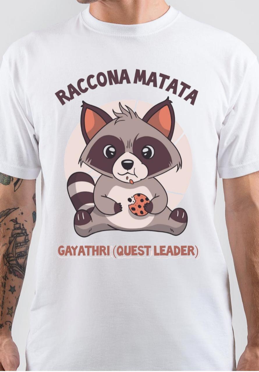 Raccona Matata White T-Shirt