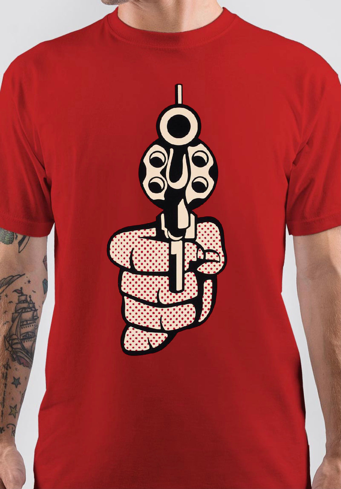Roy Lichtenstein Holding Gun T-Shirt