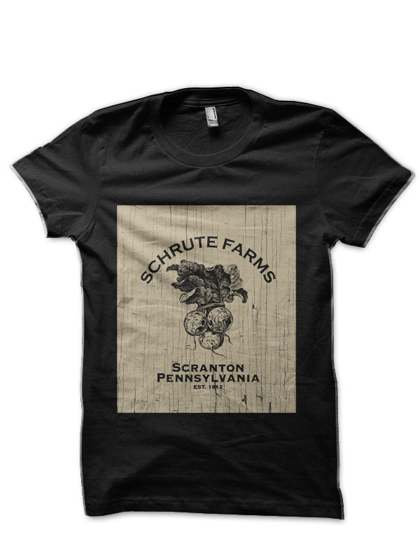 Schrute Farms Black Half Sleeve T-Shirt
