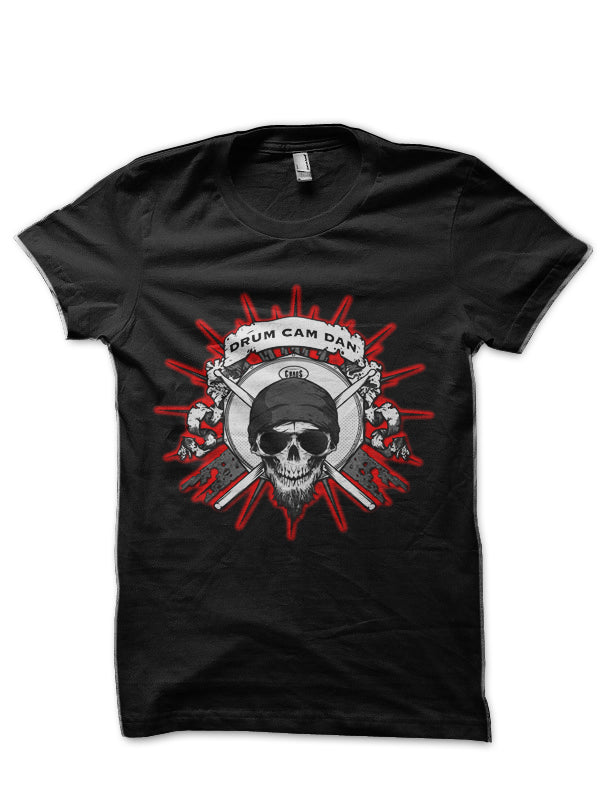 DrumCamDAN – FRONT Black T-Shirt