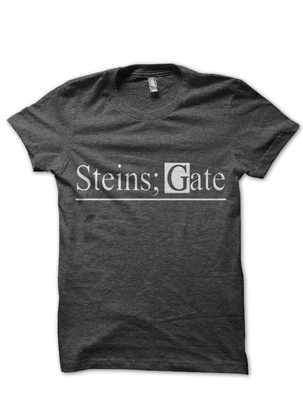 Steins Gate Charcoal Grey Half Sleeve T-Shirt