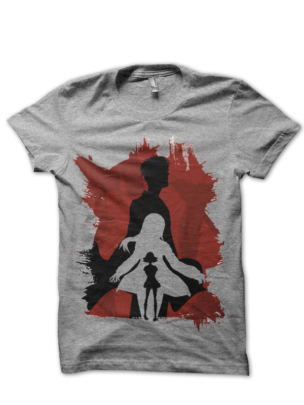 Steins Gate Grey Half Sleeve T-Shirt