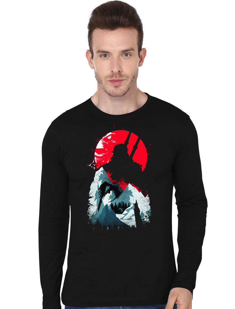 Sunset Hunter Black Full Sleeve T-Shirt