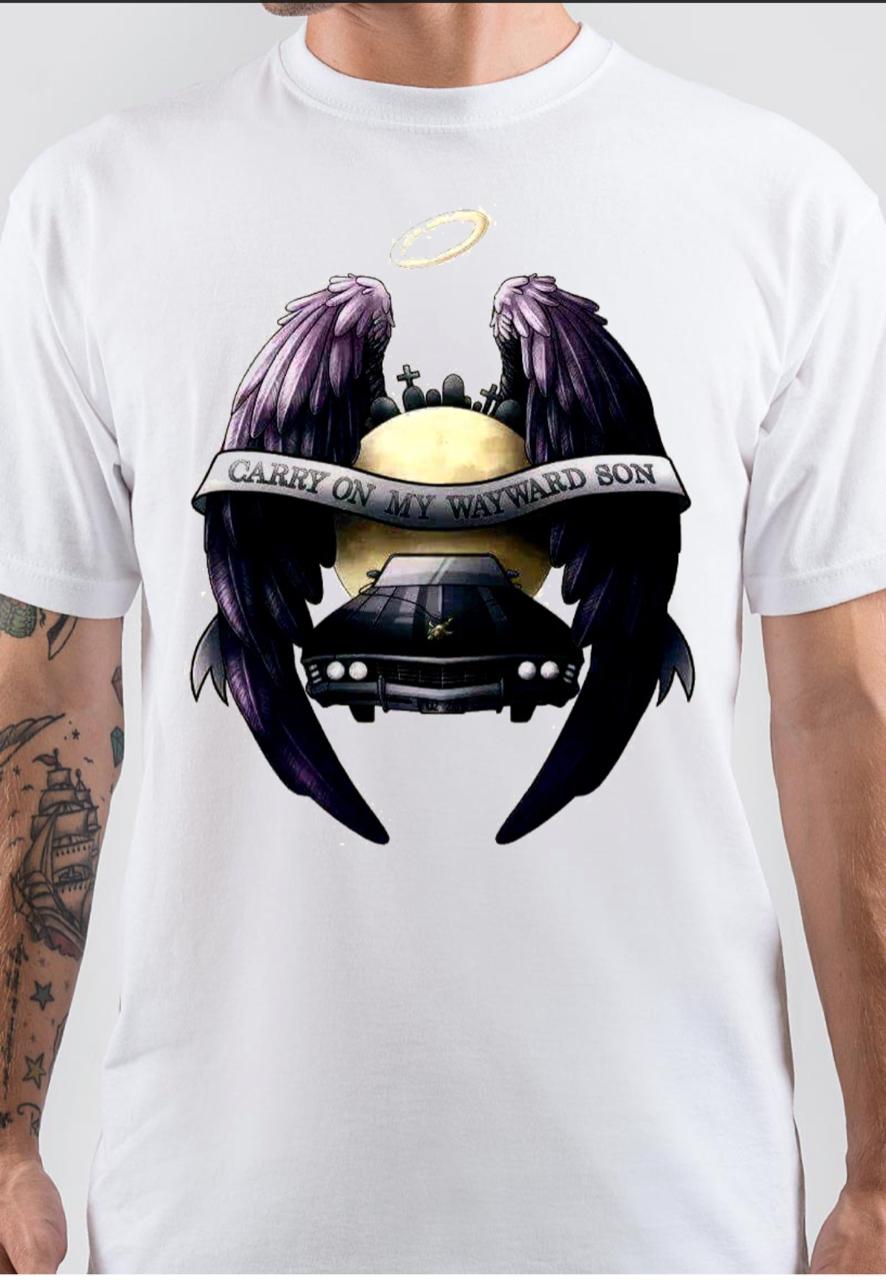 Supernatural Carry On My Wayward Son White T-Shirt