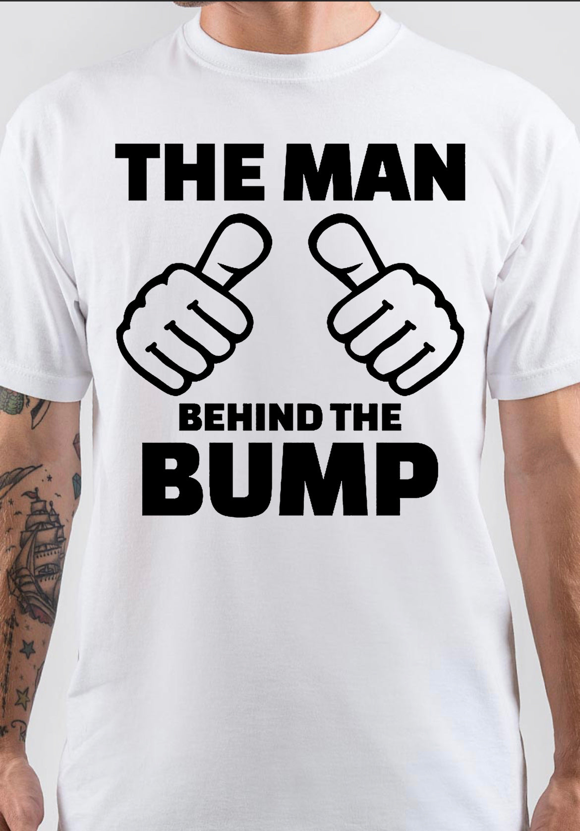 The Man Behind White T Shirt